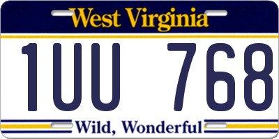 WV license plate 1UU768