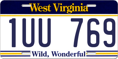 WV license plate 1UU769