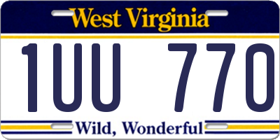 WV license plate 1UU770