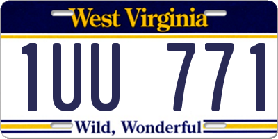 WV license plate 1UU771