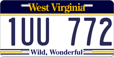 WV license plate 1UU772