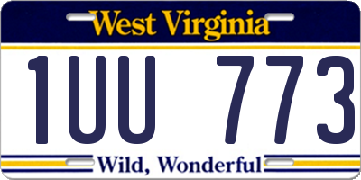 WV license plate 1UU773