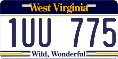 WV license plate 1UU775