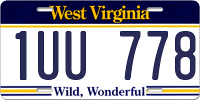 WV license plate 1UU778