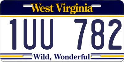 WV license plate 1UU782