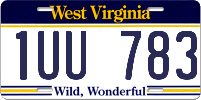WV license plate 1UU783