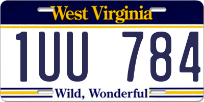 WV license plate 1UU784