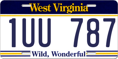 WV license plate 1UU787