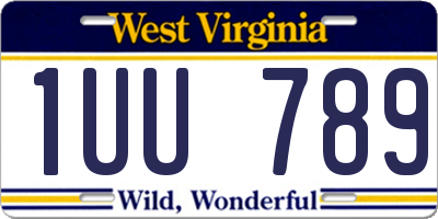 WV license plate 1UU789
