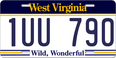 WV license plate 1UU790