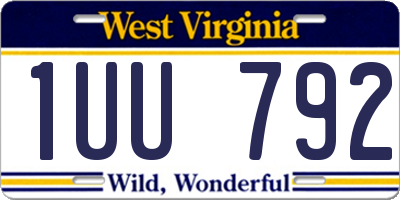 WV license plate 1UU792
