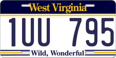 WV license plate 1UU795