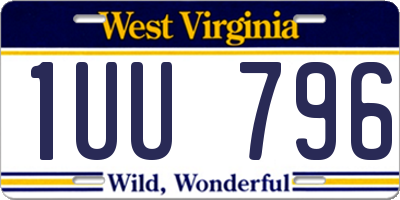 WV license plate 1UU796