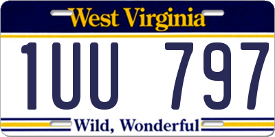 WV license plate 1UU797