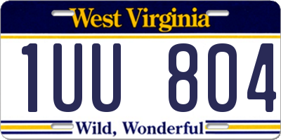 WV license plate 1UU804