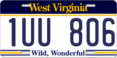 WV license plate 1UU806
