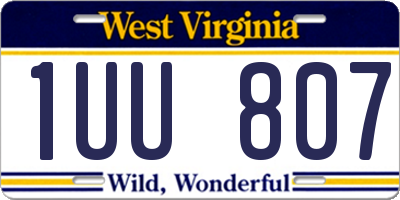 WV license plate 1UU807