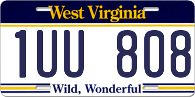 WV license plate 1UU808
