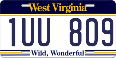 WV license plate 1UU809