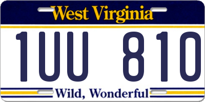 WV license plate 1UU810
