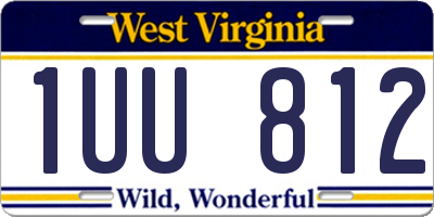 WV license plate 1UU812
