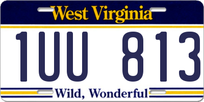 WV license plate 1UU813