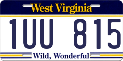 WV license plate 1UU815