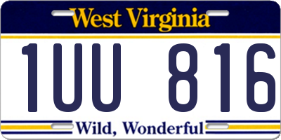 WV license plate 1UU816