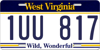 WV license plate 1UU817