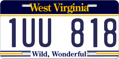 WV license plate 1UU818