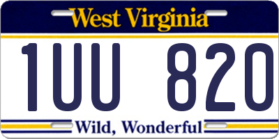 WV license plate 1UU820