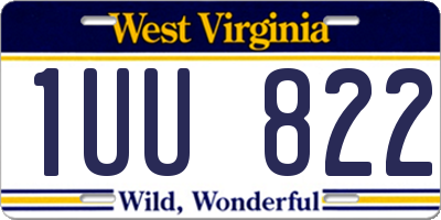 WV license plate 1UU822