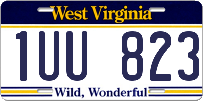 WV license plate 1UU823