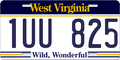 WV license plate 1UU825