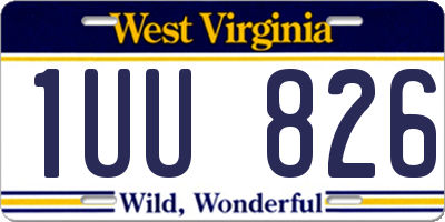 WV license plate 1UU826