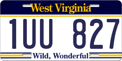 WV license plate 1UU827