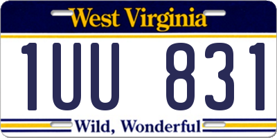 WV license plate 1UU831