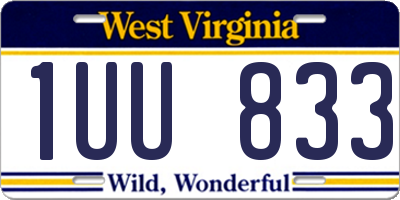 WV license plate 1UU833