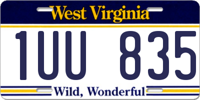 WV license plate 1UU835