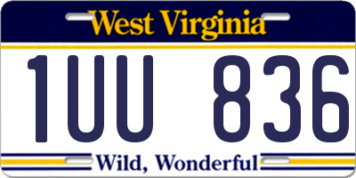 WV license plate 1UU836
