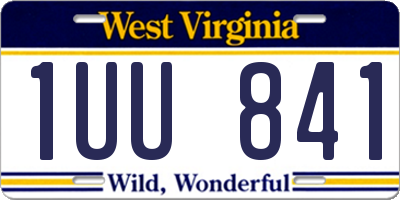WV license plate 1UU841