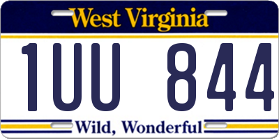 WV license plate 1UU844