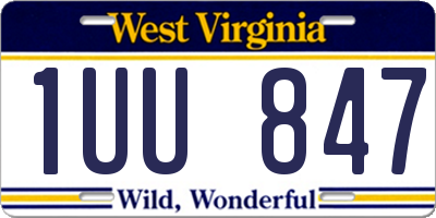 WV license plate 1UU847