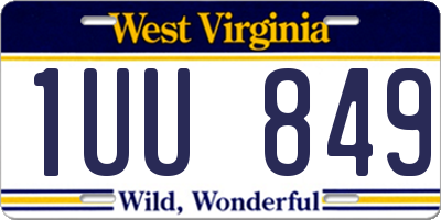 WV license plate 1UU849