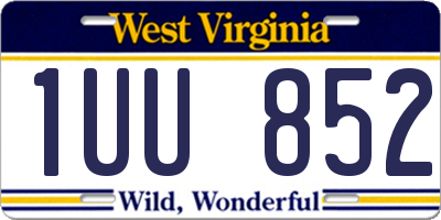 WV license plate 1UU852