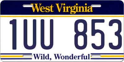 WV license plate 1UU853