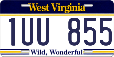 WV license plate 1UU855