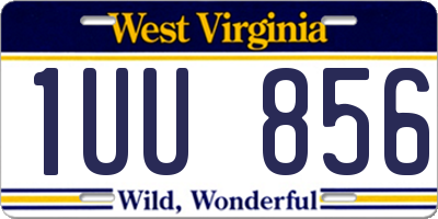 WV license plate 1UU856