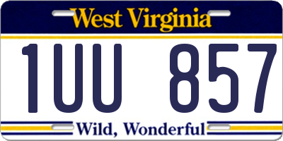 WV license plate 1UU857