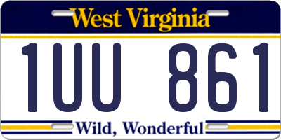 WV license plate 1UU861
